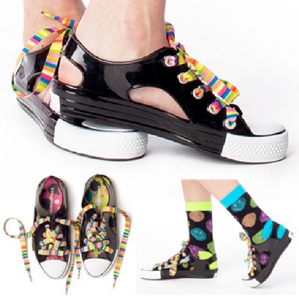 Y2K Jelly Shoes Clear Zany Slingback Lace-Up Sneaker - LittleMissMatched - Picture 5 of 9